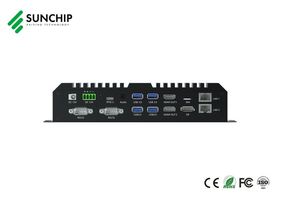 Sunchip Android 12 Media box RK3588 Industrial ARM Board 8K Octa Core Dual 1000M RS485 RS232 Edge computer player box