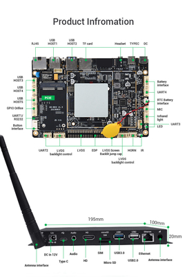 4k Android Media Player con 10M/100M Ethernet e LVDS Screen Interface opzionale 1080P Output